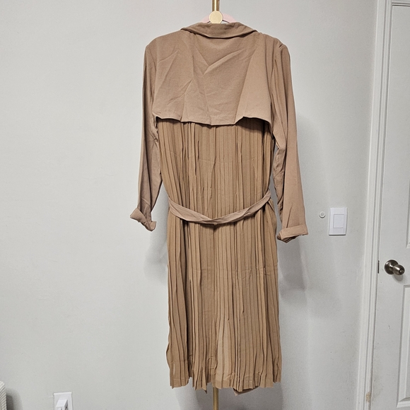 Hayden LA pleated ladies trench Duster brown Large NWT Boho‎ chic - Picture 3 of 13